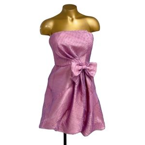 MORGAN & CO Juniors Mauve Strapless Skater Bubble Hem Dress Size 7/8